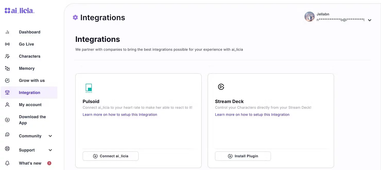 ai_licia Integration Page